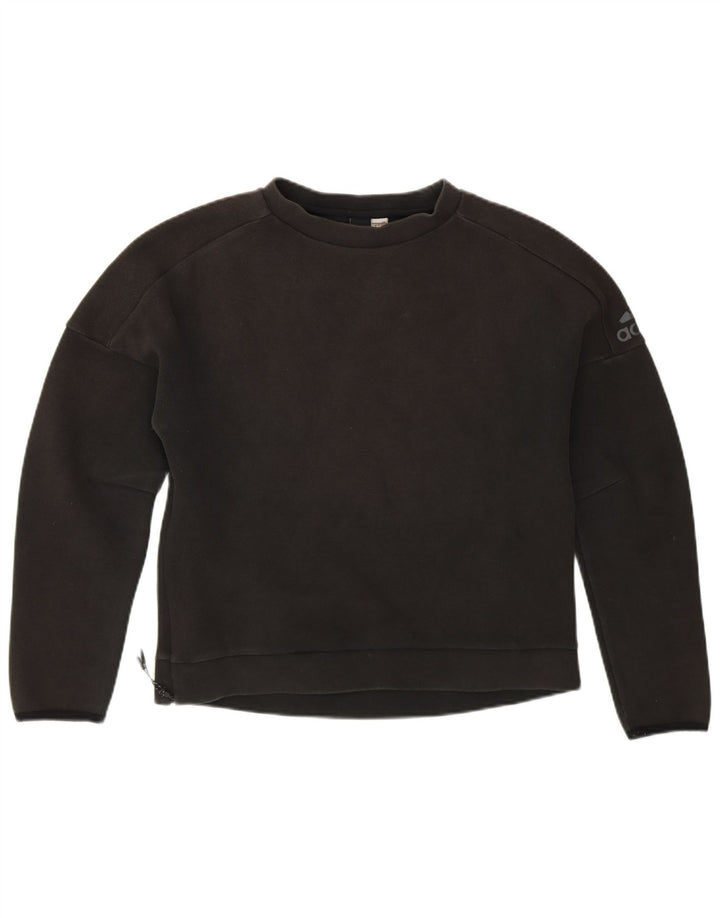 Felpa con grafica corta ADIDAS da donna UK 12 media nera
