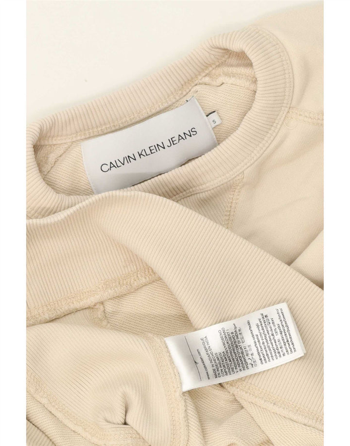 Calvin Klein Jeans Uomo Felpa Maglione Piccolo Cotone Beige