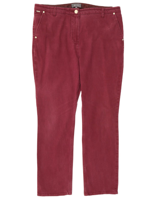Pantaloni chino Marks & Spencer da donna Per Una UK 18 XL W36 L29 Borgogna