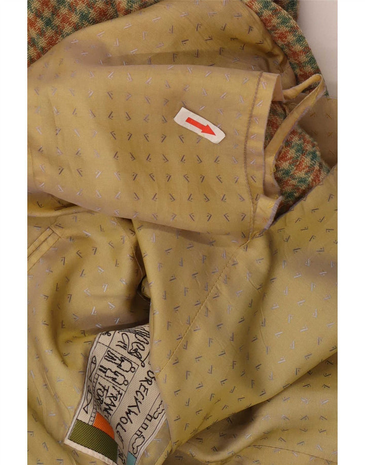 Giacca blazer vintage da uomo a 2 bottoni IT 52 XL lana pied de poule verde