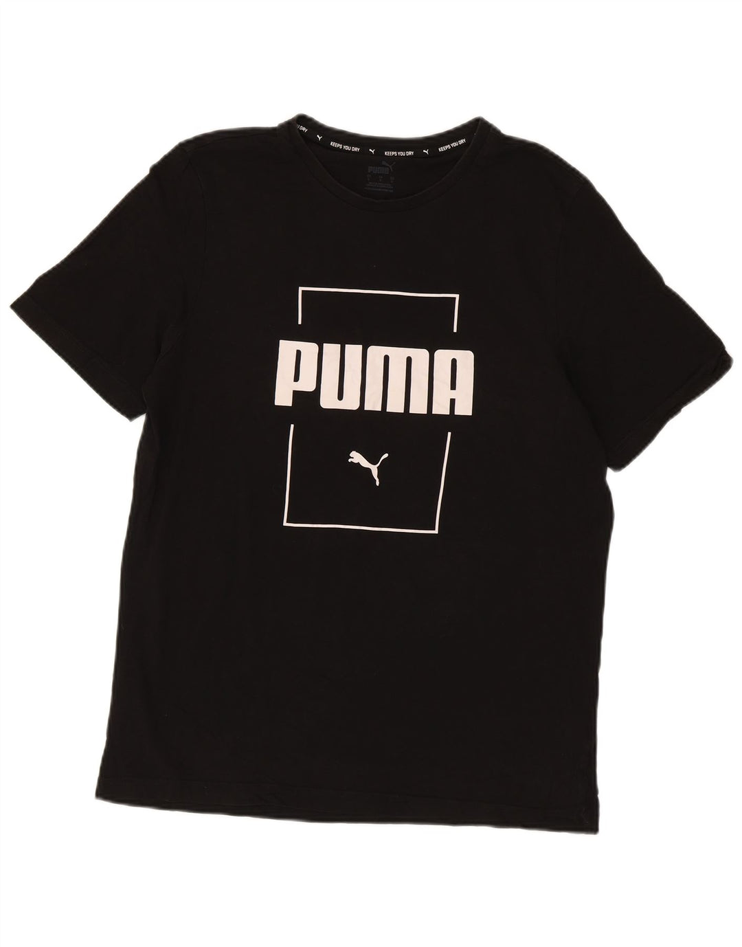 T-shirt grafica da uomo Puma Top grande in cotone nero