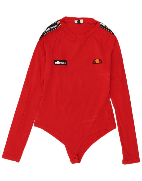 Body grafico da donna Ellesse UK 10 piccolo cotone color block rosso