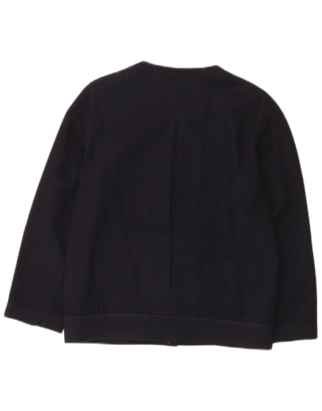 Top cardigan da donna vintage IT 42 medio in lana blu navy