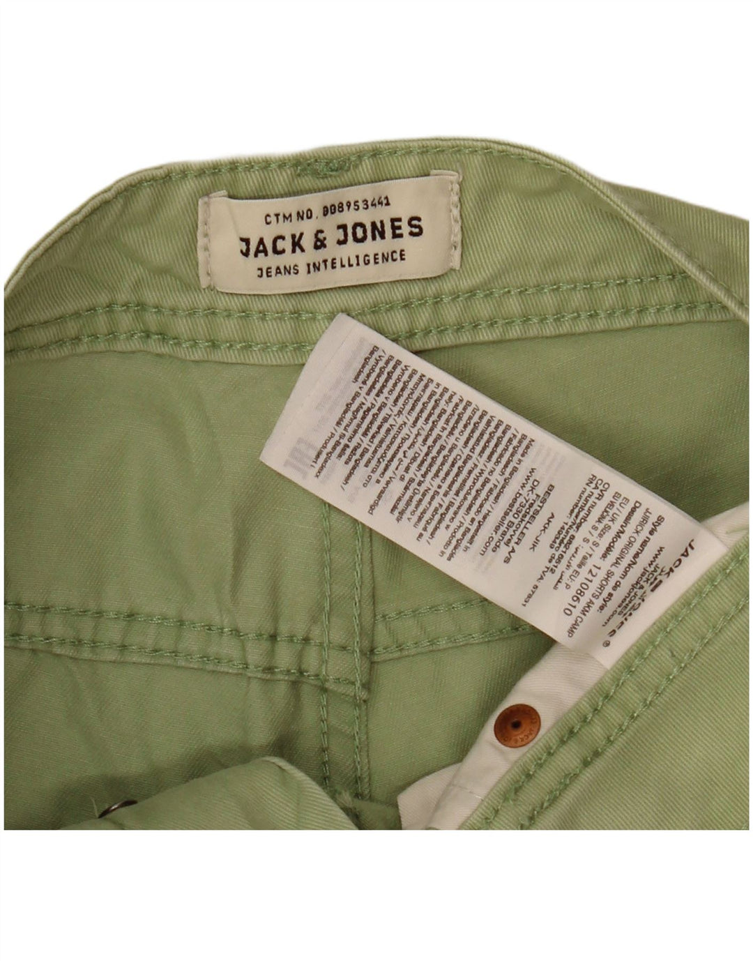 JACK & JONES Pantaloncini di jeans vestibilità regolare da uomo W30 Cotone verde medio
