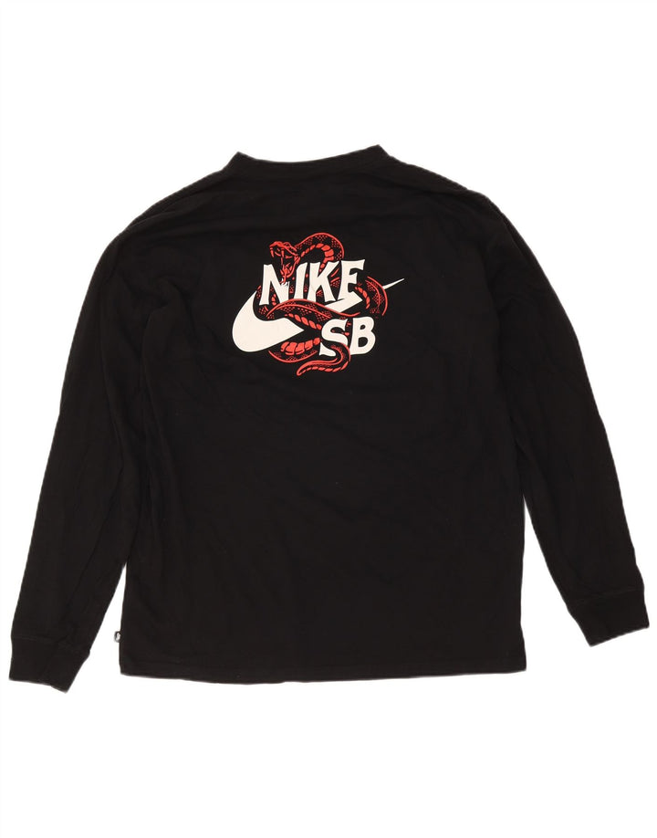 Top Nike da uomo con vestibilità ampia grafica a maniche lunghe in cotone nero medio