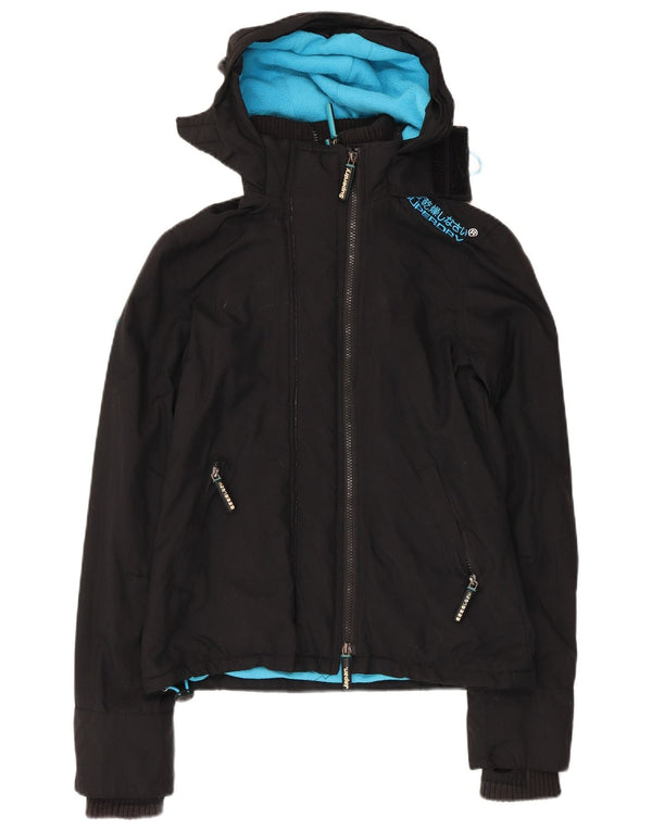 Giacca a vento con cappuccio grafica da uomo Superdry Windcheater UK 6 XS nera