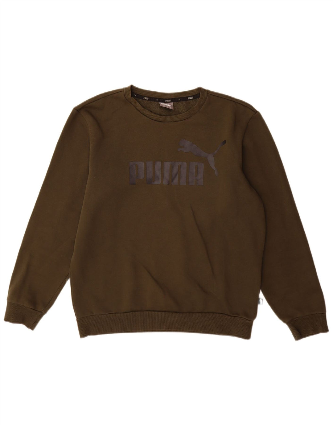 Felpa grafica da uomo Puma Maglione piccolo in cotone kaki
