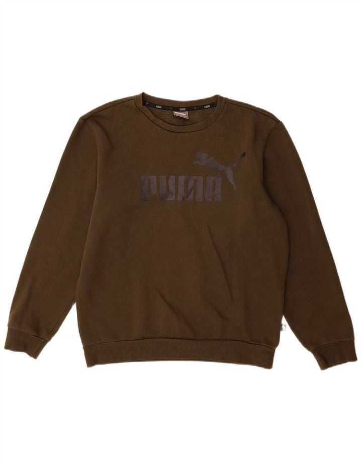 Felpa grafica da uomo Puma Maglione piccolo in cotone kaki