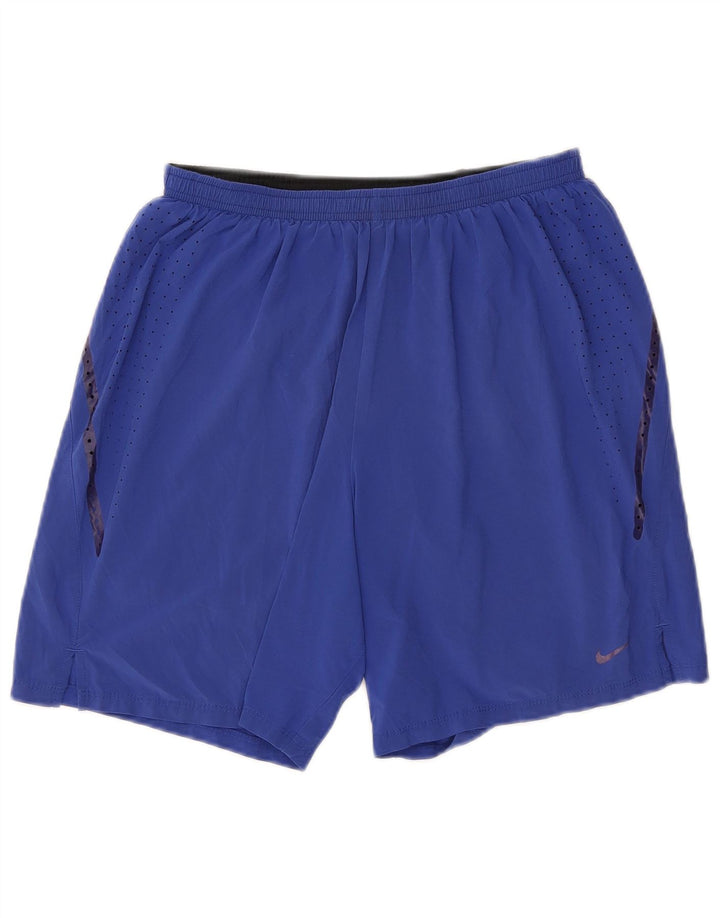Pantaloncini sportivi Nike Dri Fit da uomo in poliestere blu medio