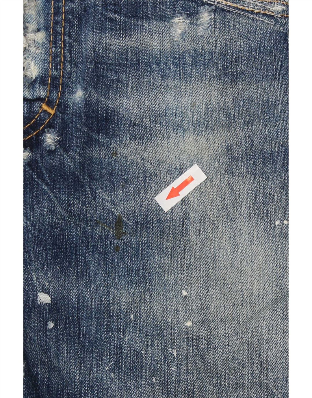 Jeans slim invecchiati da donna Dsquared2 IT 42 medio W30 L27 blu maculato