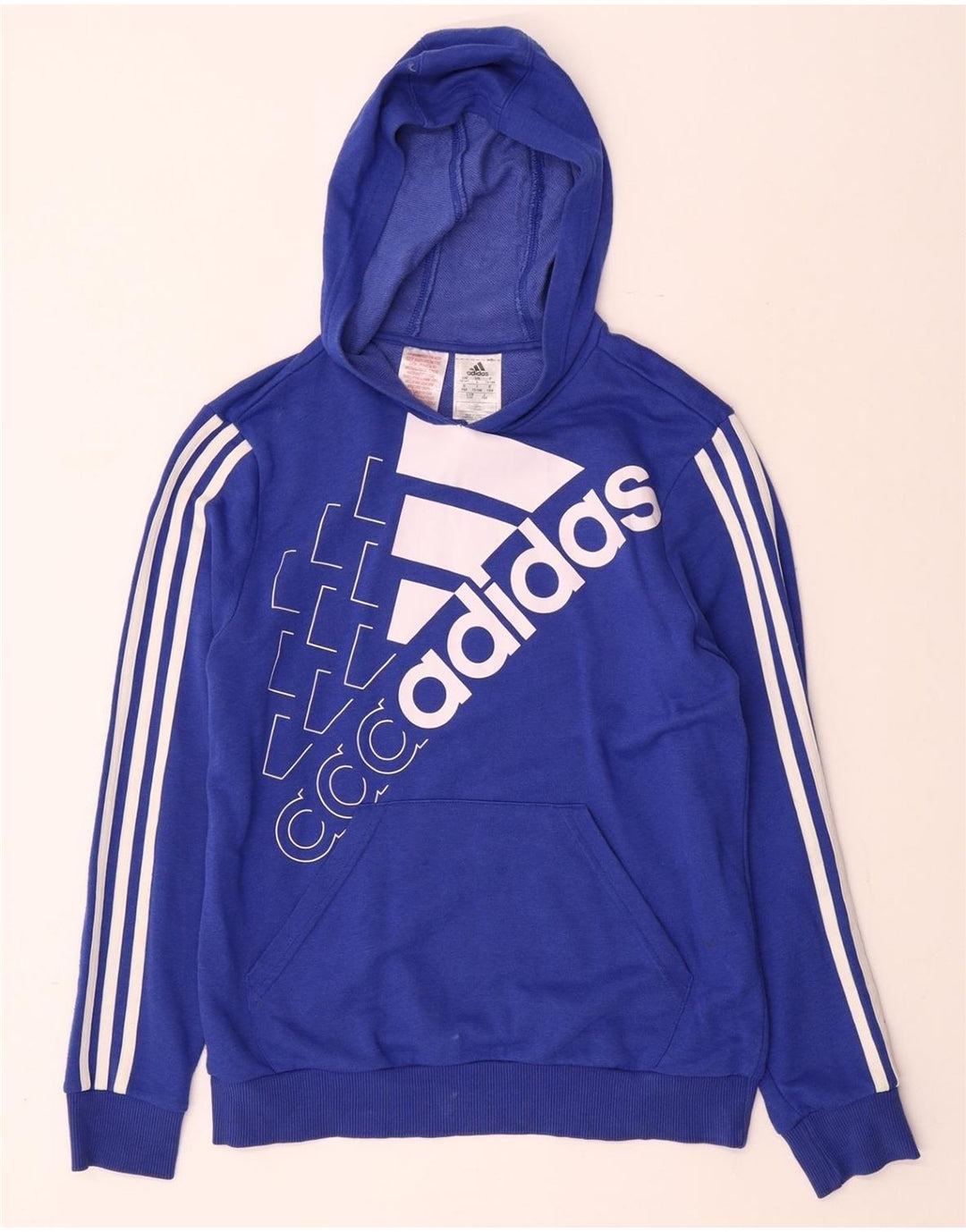Felpa con cappuccio grafica ADIDAS per ragazzi 13-14 anni in cotone blu