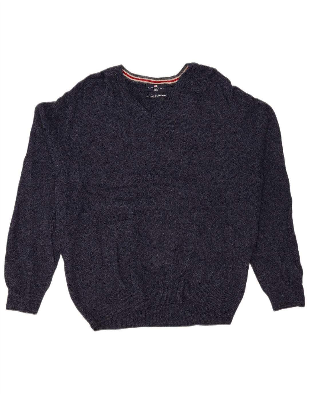 Maglione da uomo Marks & Spencer Blue Harbour con scollo a V grande blu navy