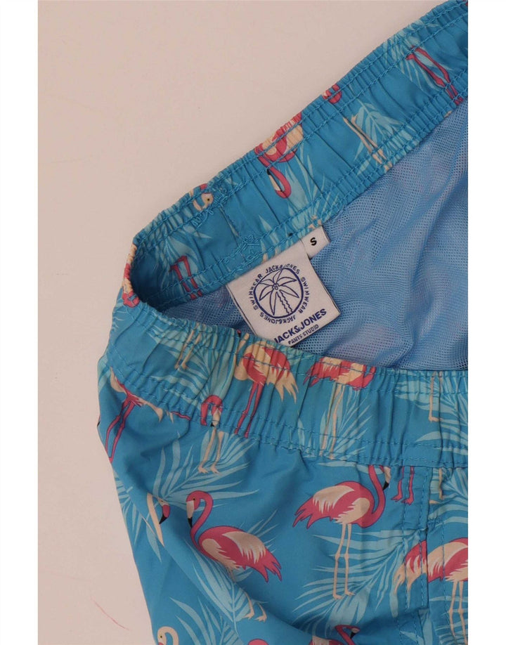 Jack & Jones Pantaloncini da bagno da uomo con motivo astratto piccoli blu