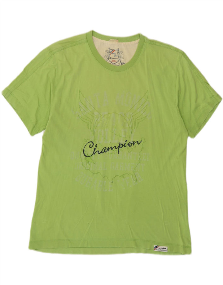 T-shirt grafica da uomo Champion Top verde medio