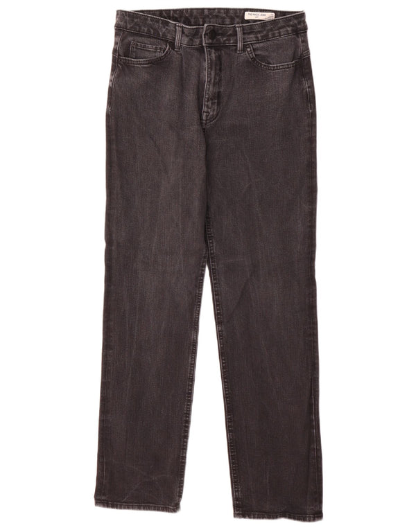 Marks & Spencer Donna The Magic Straight Jeans UK 12 Medio W28 L28 Nero