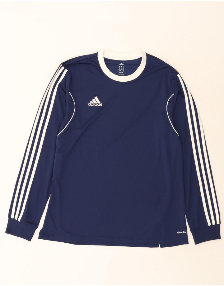 Adidas Uomo Climalite Top manica lunga grande poliestere blu navy