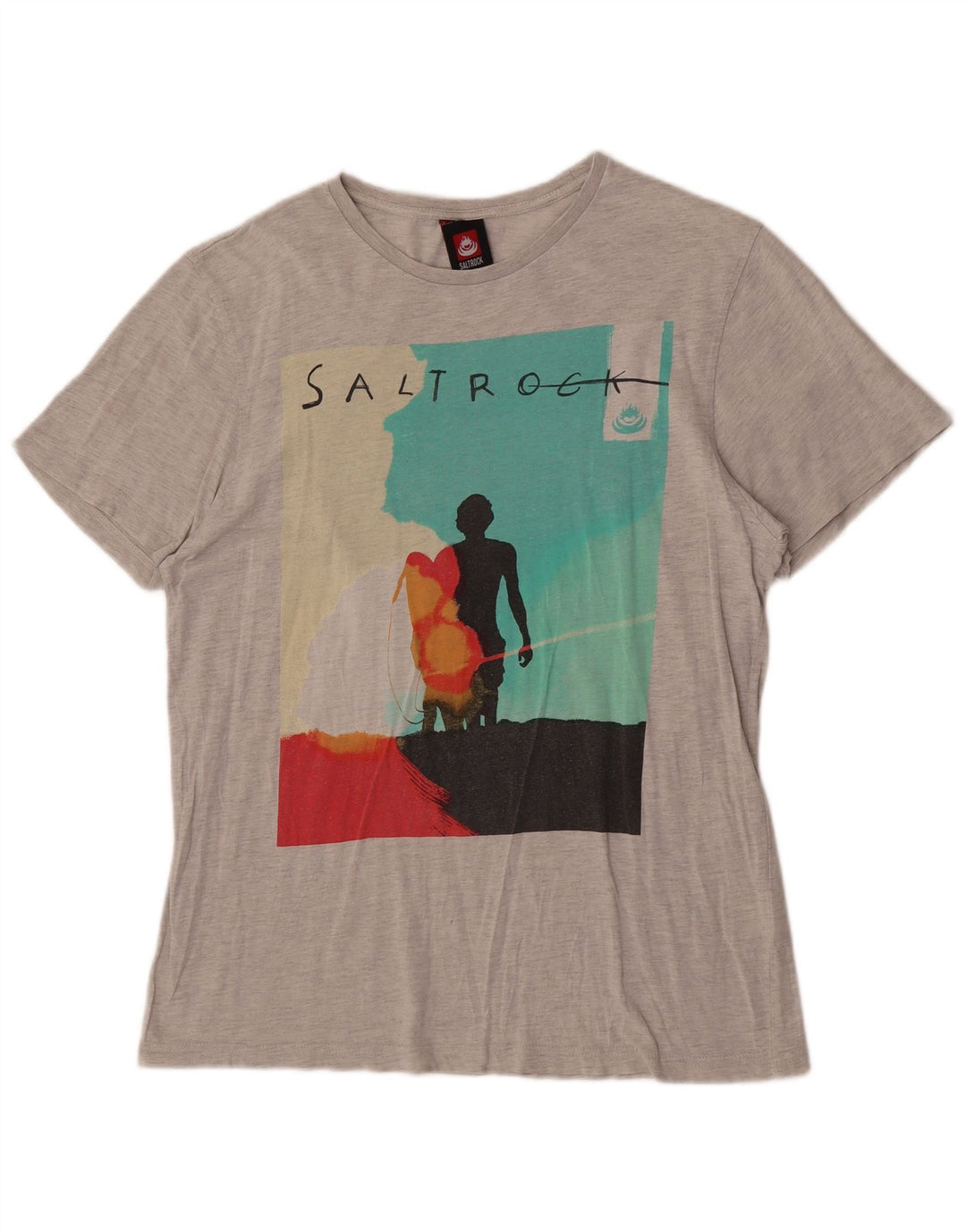 T-shirt grafica da uomo Saltrock Top in cotone grigio medio