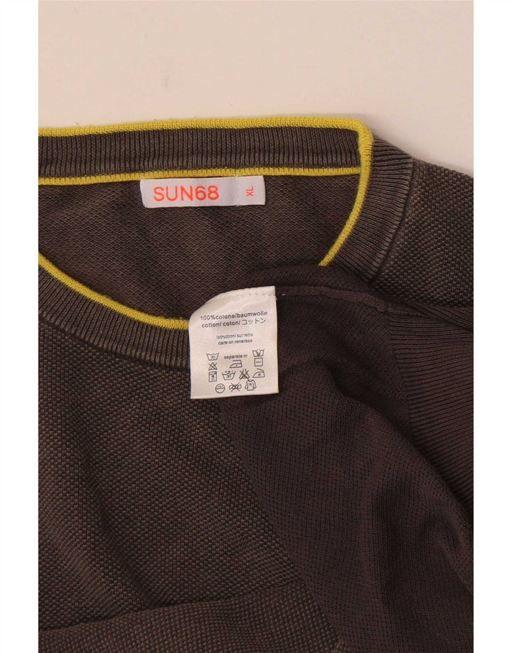 Maglione maglione girocollo da uomo Sun68 XL in cotone grigio