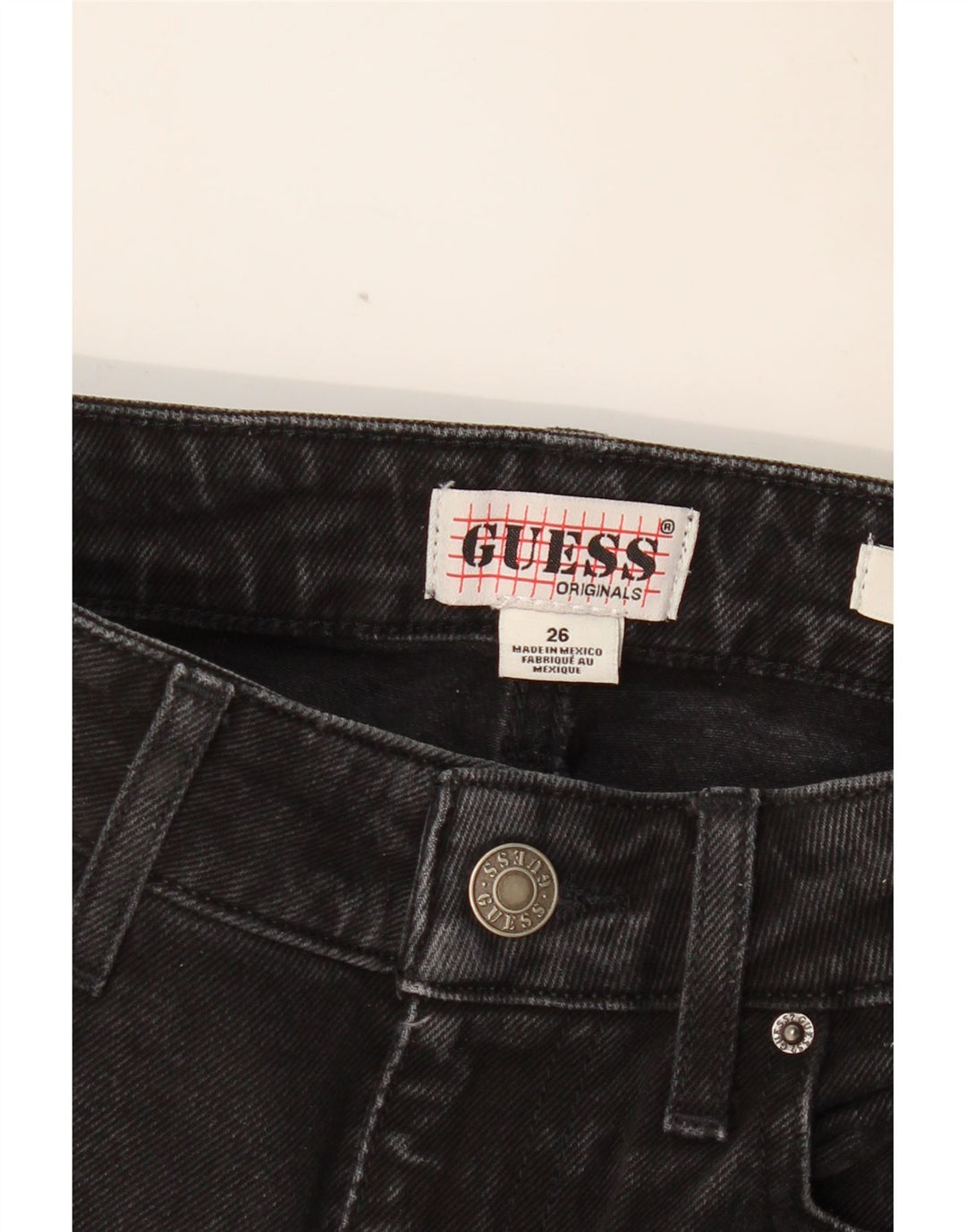 Jeans dritti GUESS da donna a vita alta W26 L26 neri