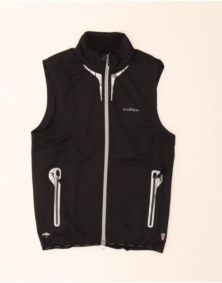Giacca da ginnastica senza maniche da uomo Chervo UK 38 media nera