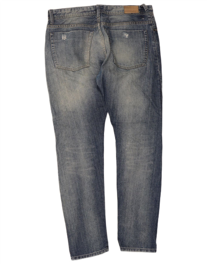 Jeans slim invecchiati Zara da donna EU 42 Large W32 L30 Blu