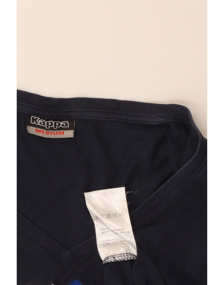 T-shirt grafica da donna KAPPA Top UK 12 cotone medio blu navy