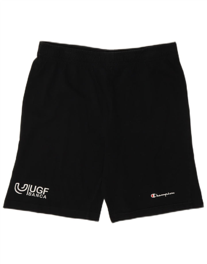 CHAMPION Mens Graphic Sport Shorts Medium Black Sports