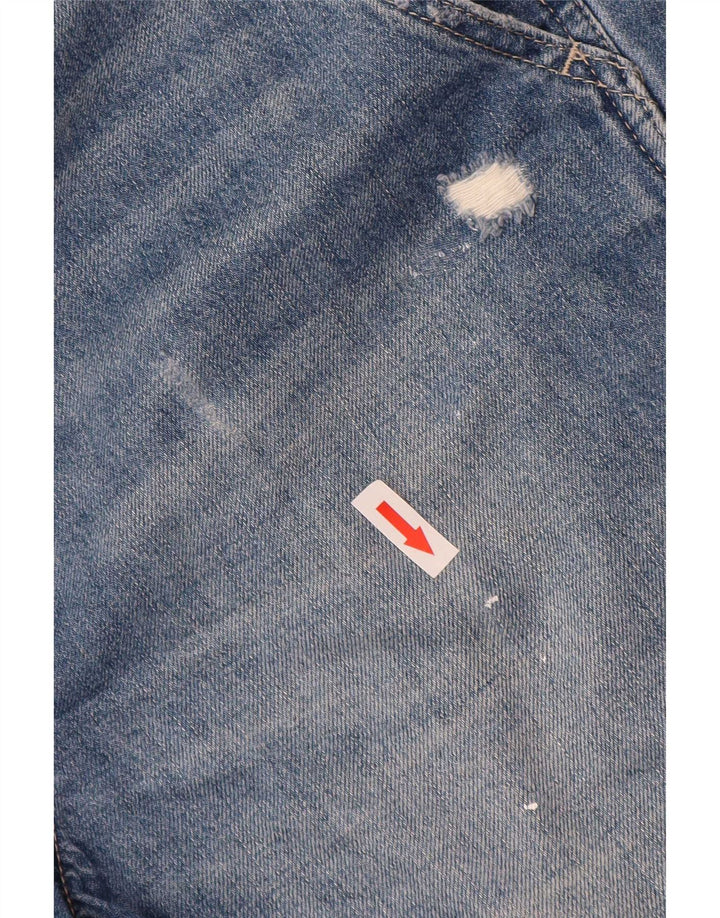 Salopette in denim effetto invecchiato da donna Gap, pantaloncini di jeans medi W36 in cotone blu