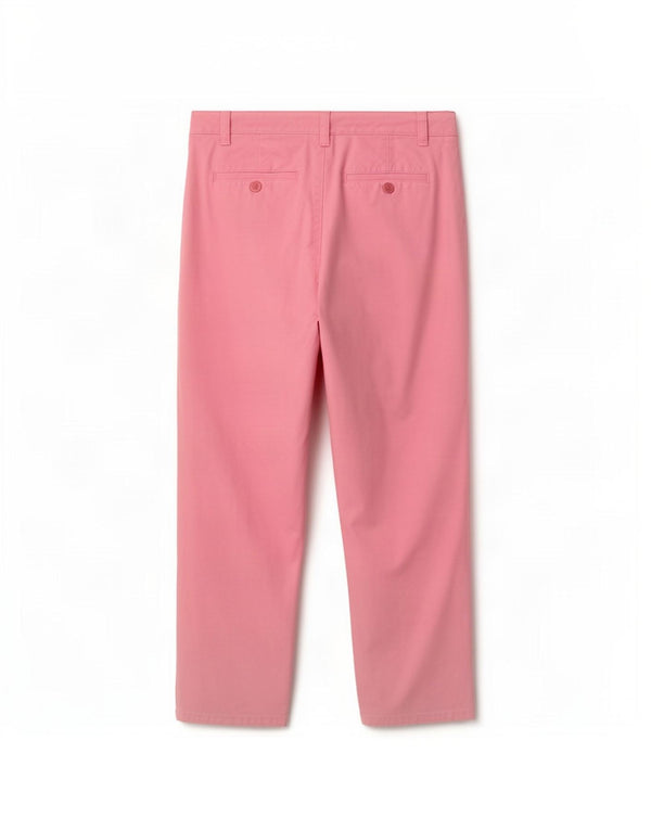 Pantaloni Capri dritti da donna a vita media Gap US 10 Large W30 L24 Cotone rosa