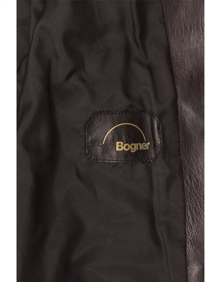 Giacca in pelle corta da donna BOGNER UK 14 media nera
