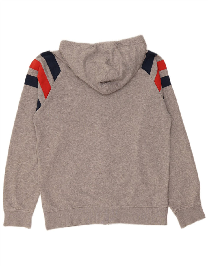 Maglione con cappuccio e zip da uomo Adidas in cotone color block grigio medio