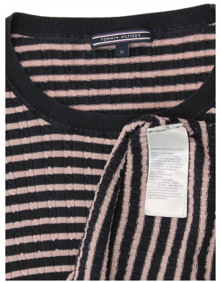 TOMMY HILFIGER Top da donna a maniche lunghe UK 14 Medium Navy Blue Preppy