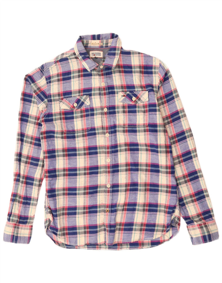 Camicia da uomo in flanella a quadri Tommy Hilfiger in cotone medio multicolore