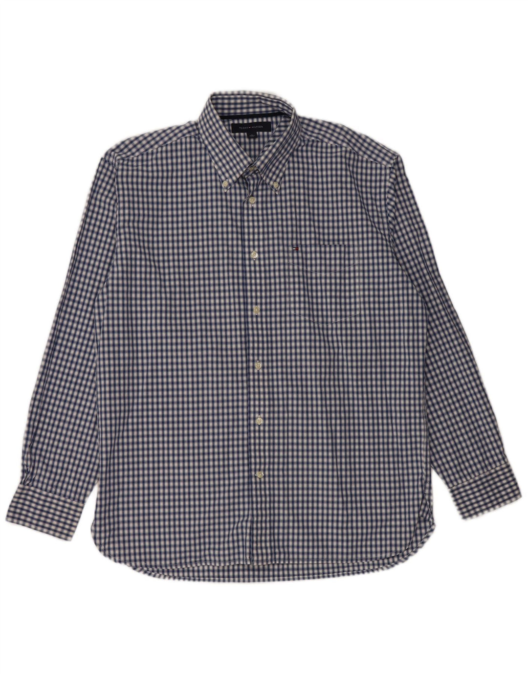 TOMMY HILFIGER Camicia da uomo in cotone a quadretti blu medio