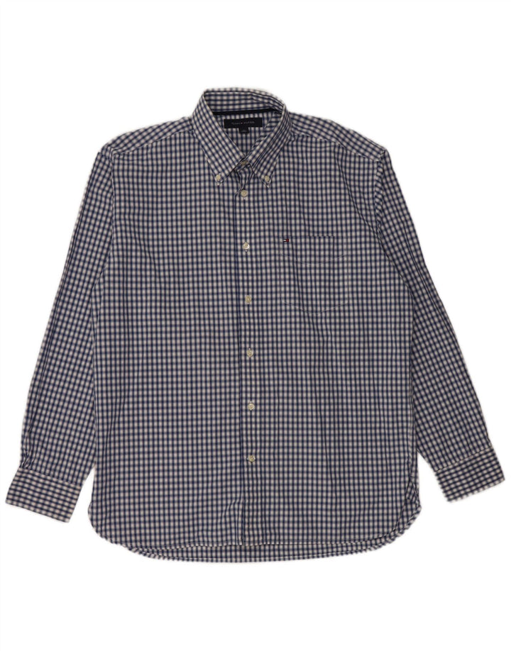 TOMMY HILFIGER Camicia da uomo in cotone a quadretti blu medio