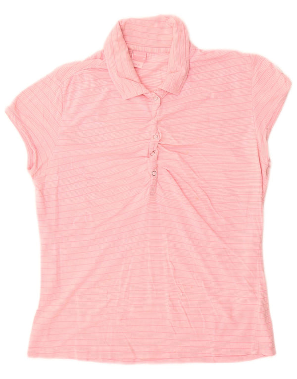 Polo da donna slim fit Champion UK 12 cotone gessato rosa medio