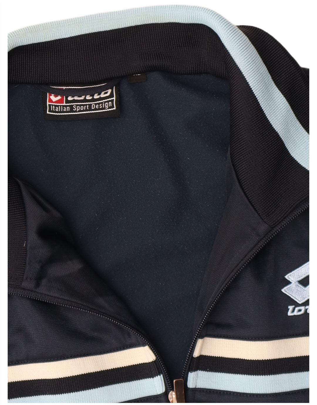 Giacca da tuta da donna Lotto UK 18 XL Poliestere a righe blu navy