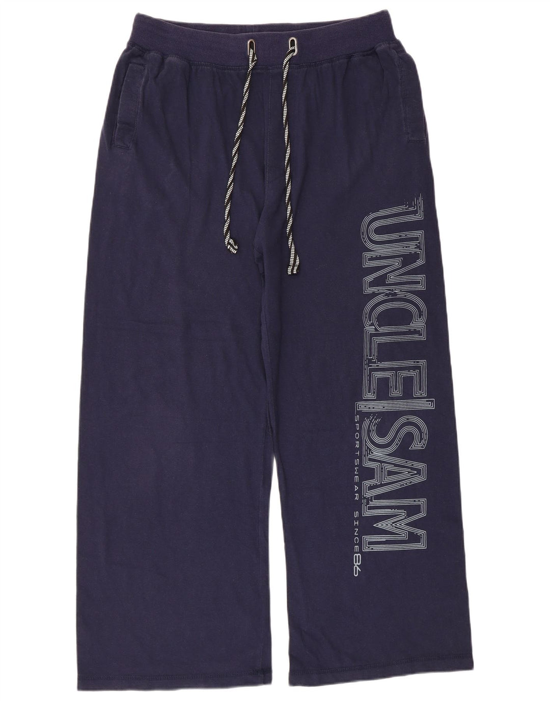 Pantaloni da tuta con grafica da uomo di Zio Sam, grandi, in cotone blu navy