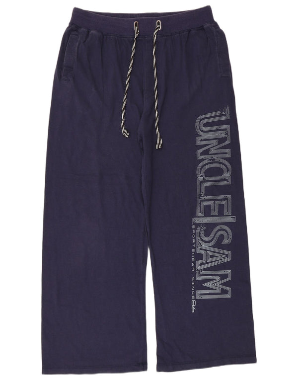 Pantaloni da tuta con grafica da uomo di Zio Sam, grandi, in cotone blu navy