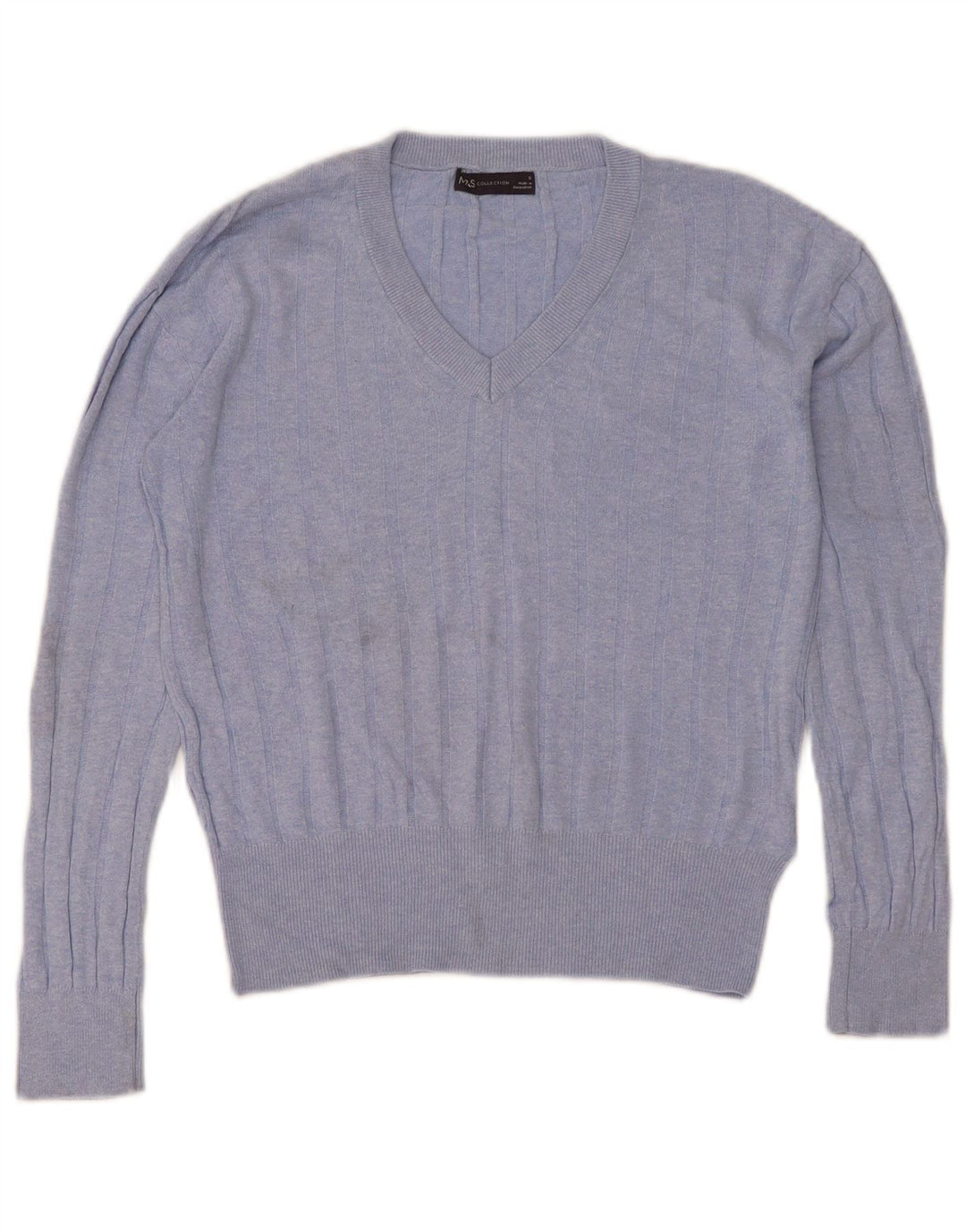 Maglione maglione con scollo a V da donna Marks & Spencer UK 10 piccolo blu