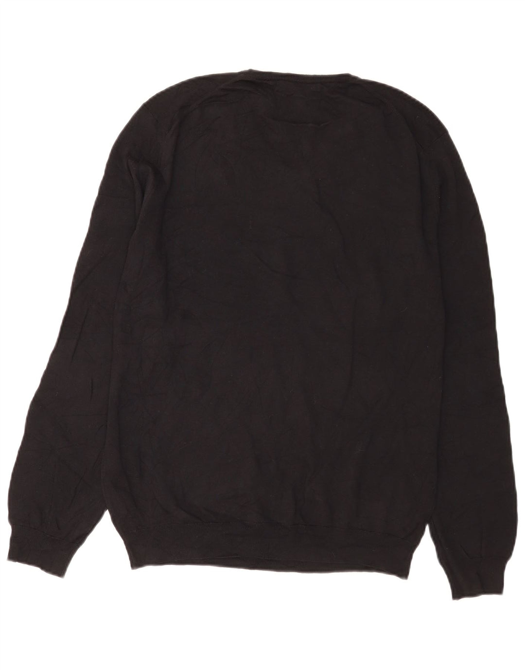 Maglione da uomo con scollo a V Massimo Dutti in cotone nero medio