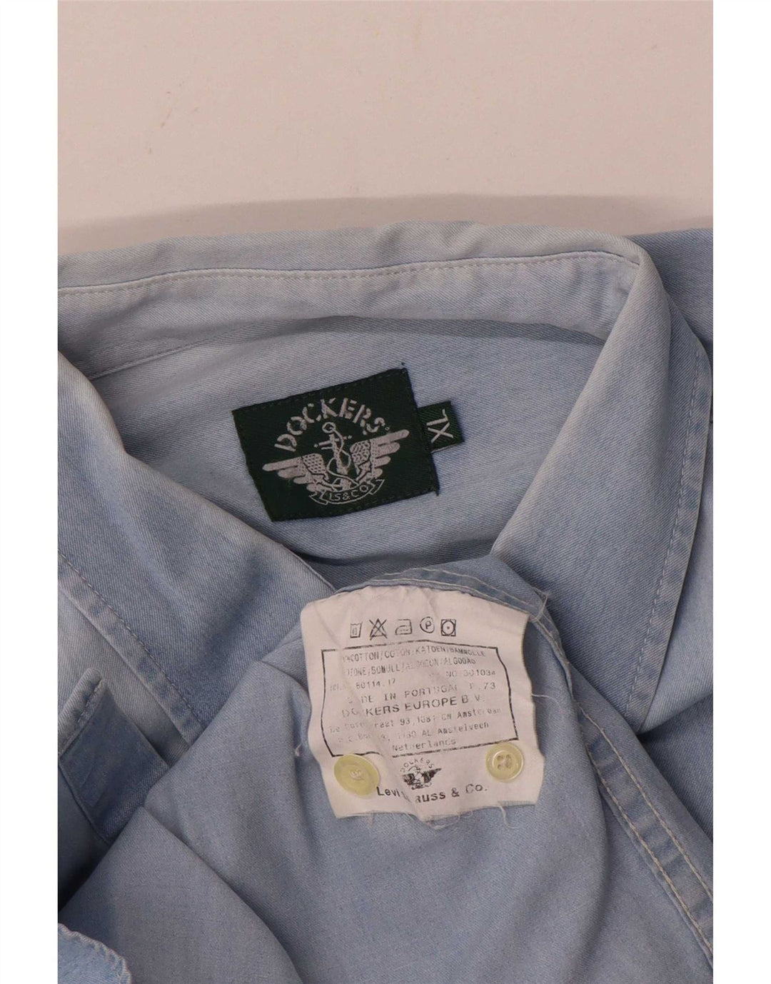 Camicia da uomo Dockers XL in cotone blu