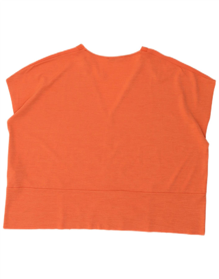 Blusa oversize da donna Zara Top UK 16 Large Arancione Poliestere