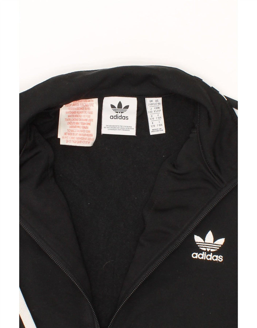 ADIDAS Boys Tracksuit Top Jacket 7-8 Years Large  Black Polyester Vintage Adidas and Second-Hand Adidas from Messina Hembry 