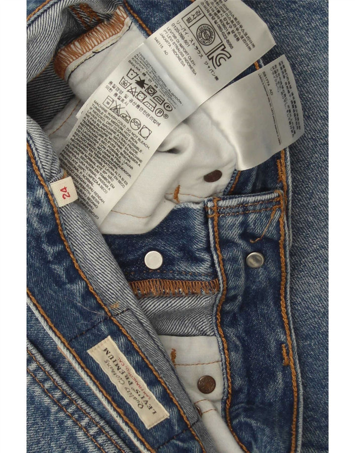 Gonna di jeans da donna Levi's W24 XS in cotone blu
