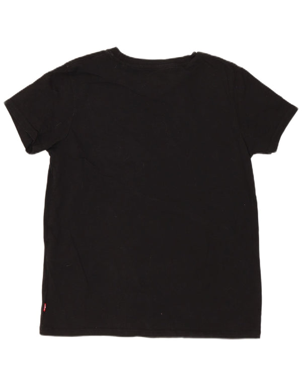 T-shirt grafica da donna Levi's Top UK 10 piccola in cotone nero