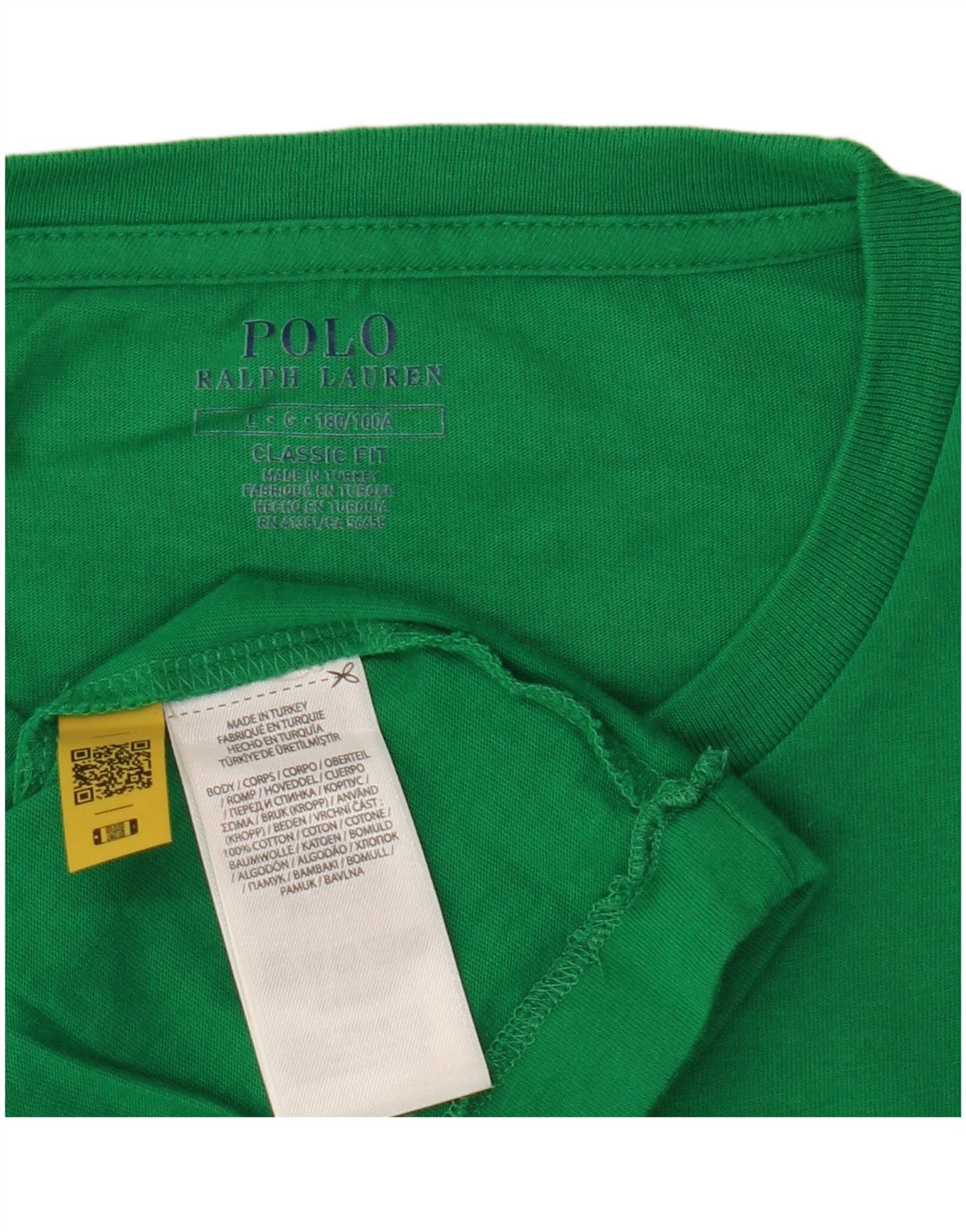 POLO RALPH LAUREN T-shirt da uomo vestibilità classica Top Large in cotone verde