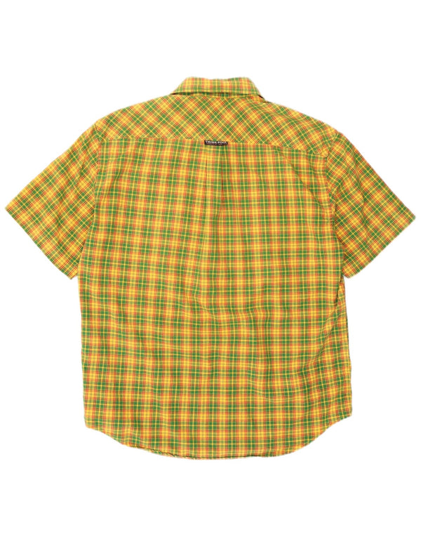 Camicia a maniche corte da uomo Think Pink in cotone a quadri gialli piccoli