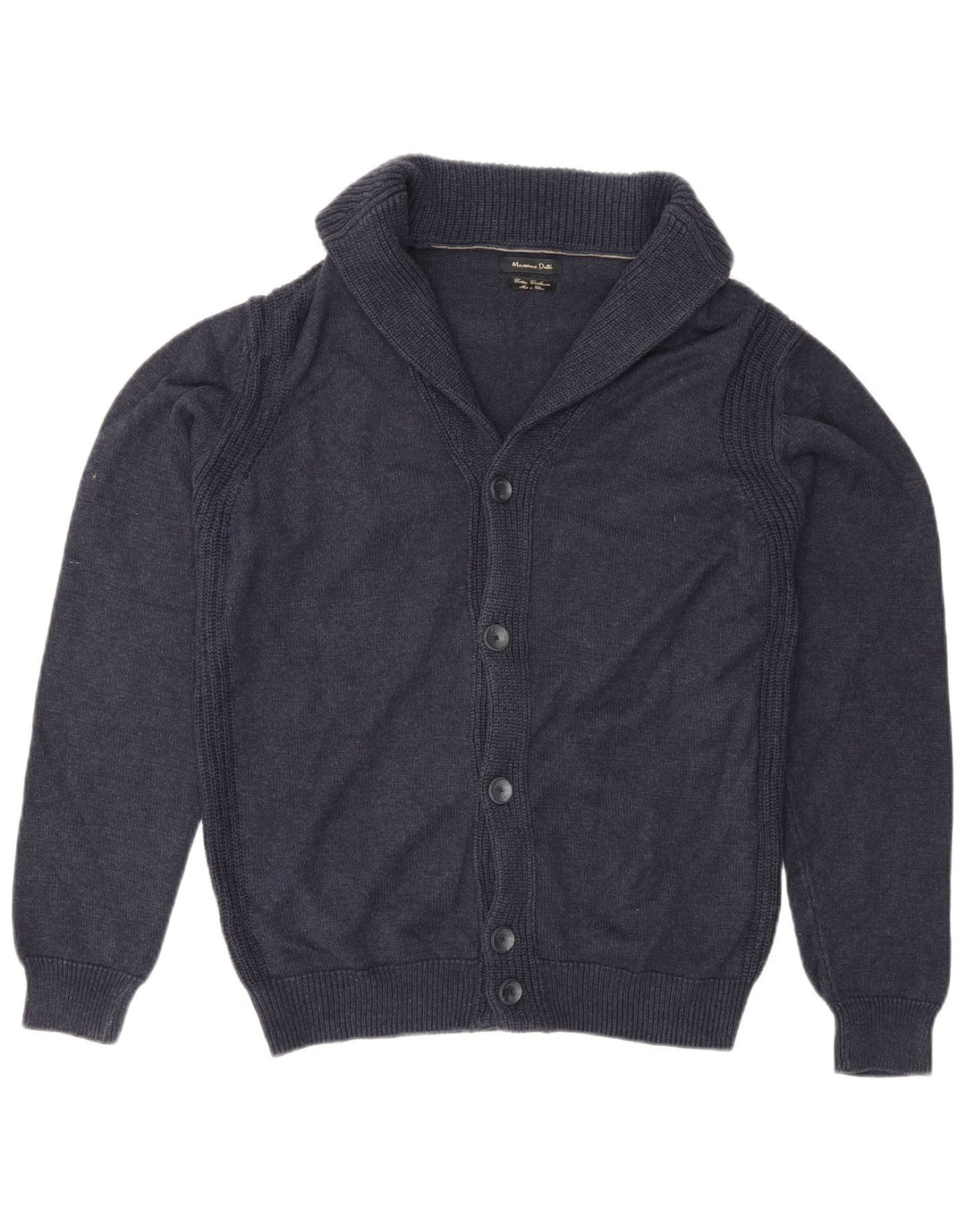 Maglione cardigan da uomo Massimo Dutti in cotone blu navy medio