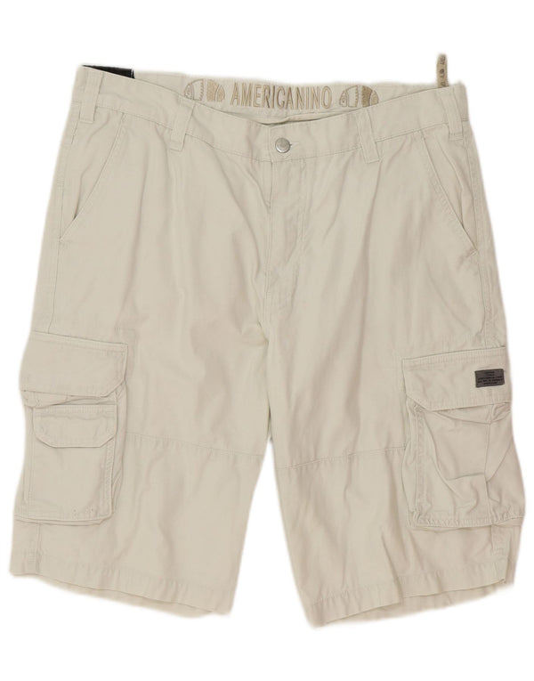 Pantaloncini cargo da uomo Americanino IT 52 XL W34 cotone bianco sporco
